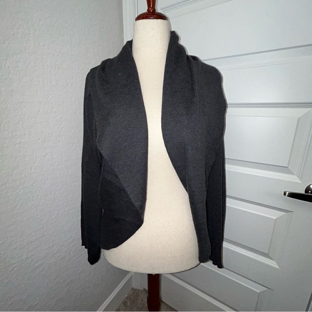 Threads Saks Fifth Avenue Italian Merino Wool Long Sleeve Shawl Cardigan